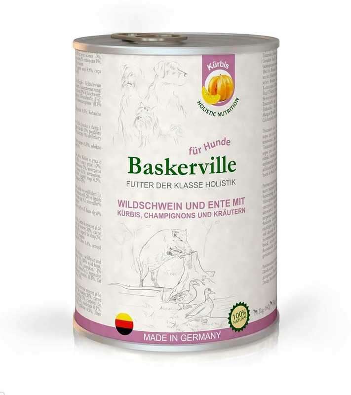 Baskerville (Баскервіль) Holistic Wildschwein und Ente Mit Kurbis - Консерви для собак з м'ясом кабана, качки і гарбузом (400 г) в E-ZOO