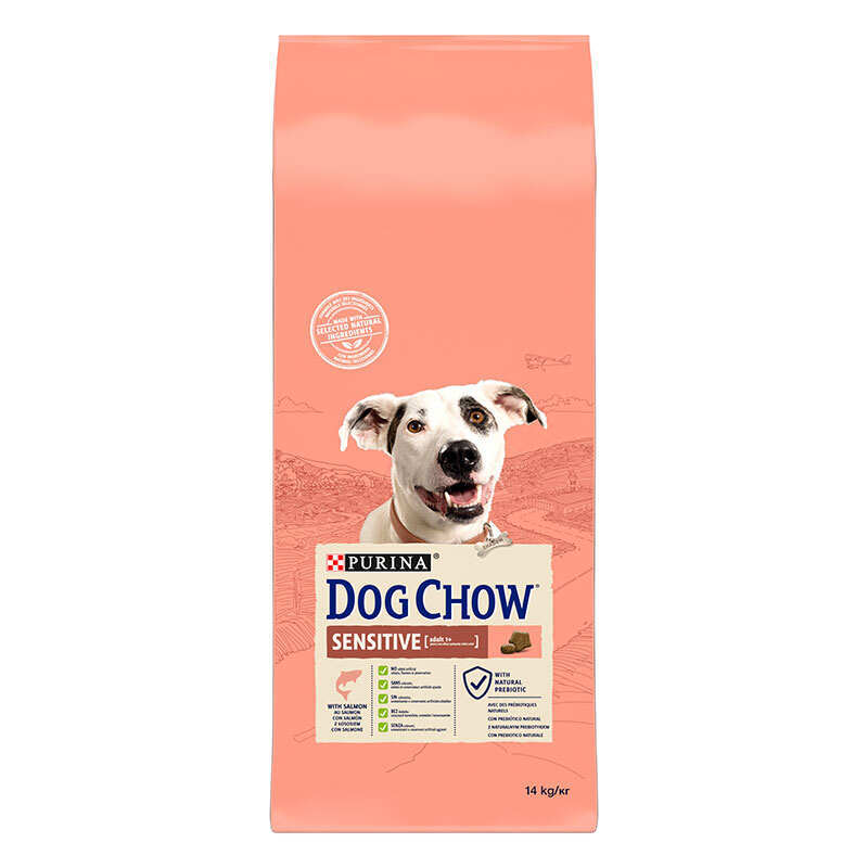 Dog Chow (Дог Чау) Adult Sensitive - Сухой корм с лососем и рисом для собак (14 кг) в E-ZOO