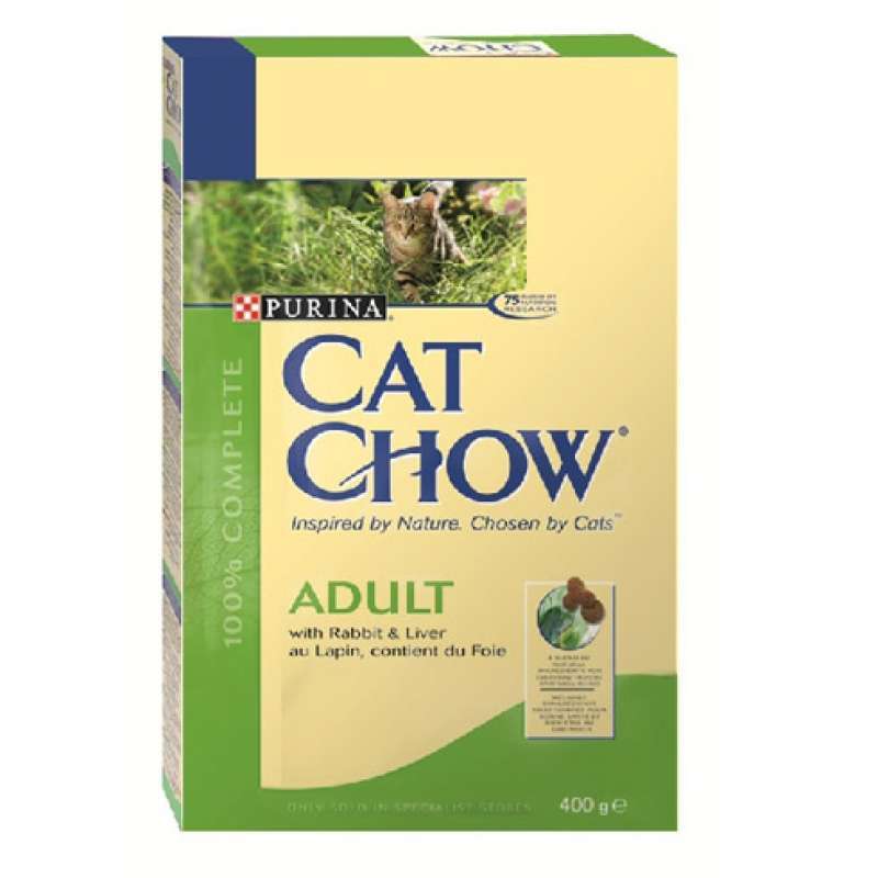 Cat Chow (Кет Чау) Adult with Rabbit & Liver - Сухий корм з кроликом і печінкою для домашніх котів (400 г) в E-ZOO