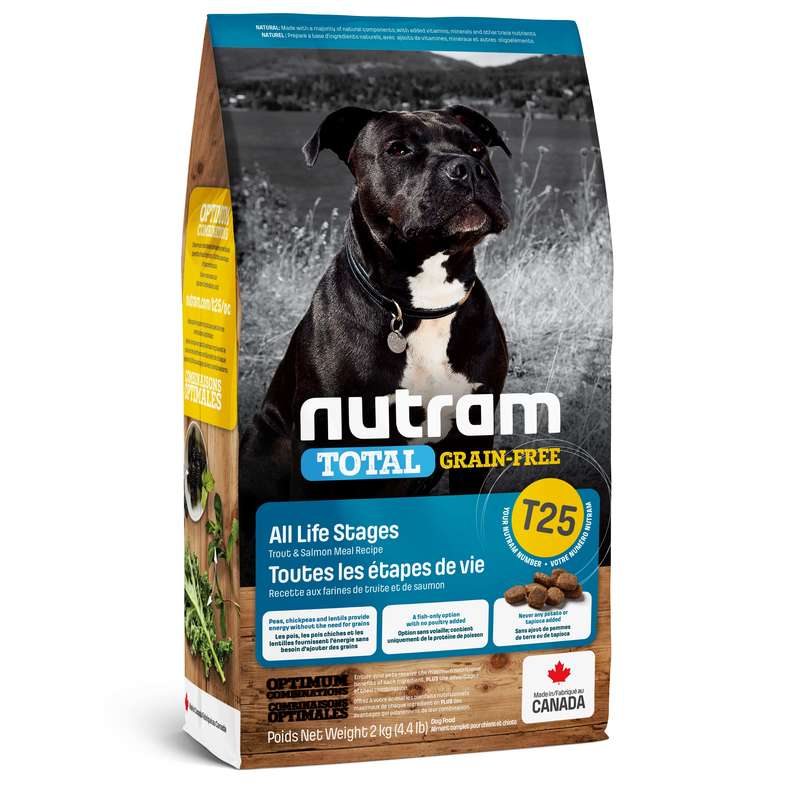 Nutram (Нутрам) T25 Total Grain-Free Salmon & Trout Dog - Сухой беззерновой корм с лососем и форелью для собак различных пород на всех стадиях жизни (2 кг) в E-ZOO