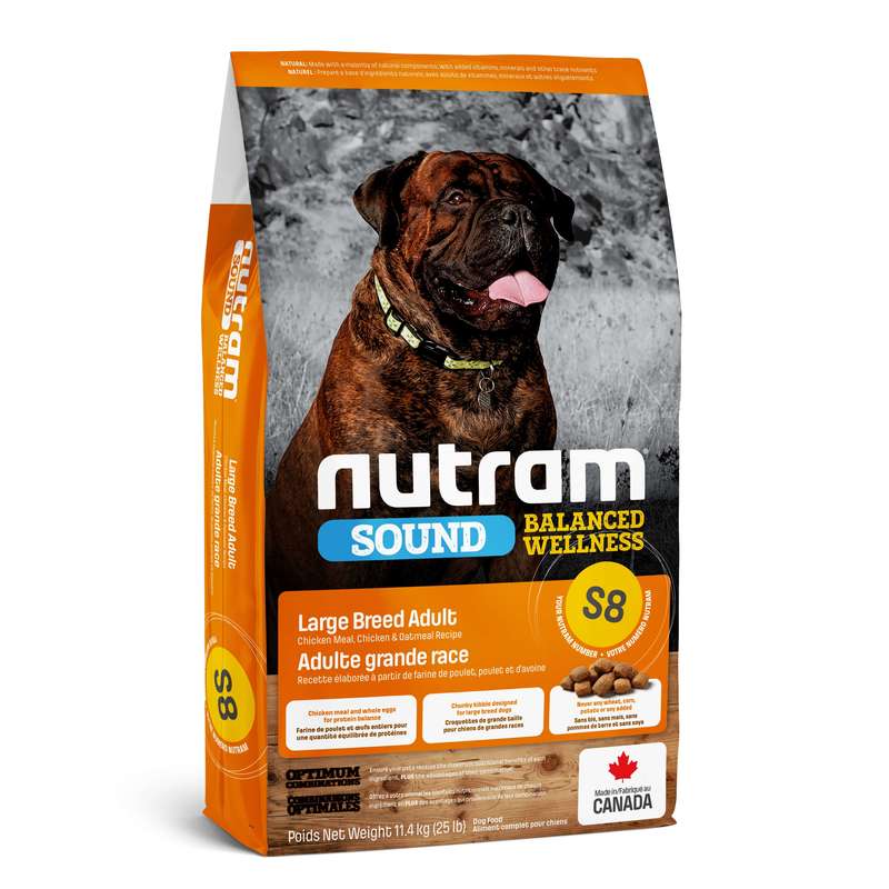 Nutram (Нутрам) S8 Sound Balanced Wellness Large Breed Adult Dog - Сухой корм с курицей для взрослых собак крупных пород (11,4 кг) в E-ZOO