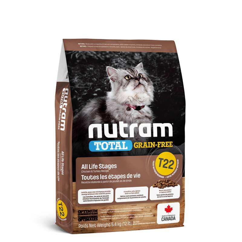 Nutram (Нутрам) T22 Total Grain-Free Turkey&Chicken Cat - Сухой корм с курицей и индейкой для кошек и котят (1,13 кг) в E-ZOO