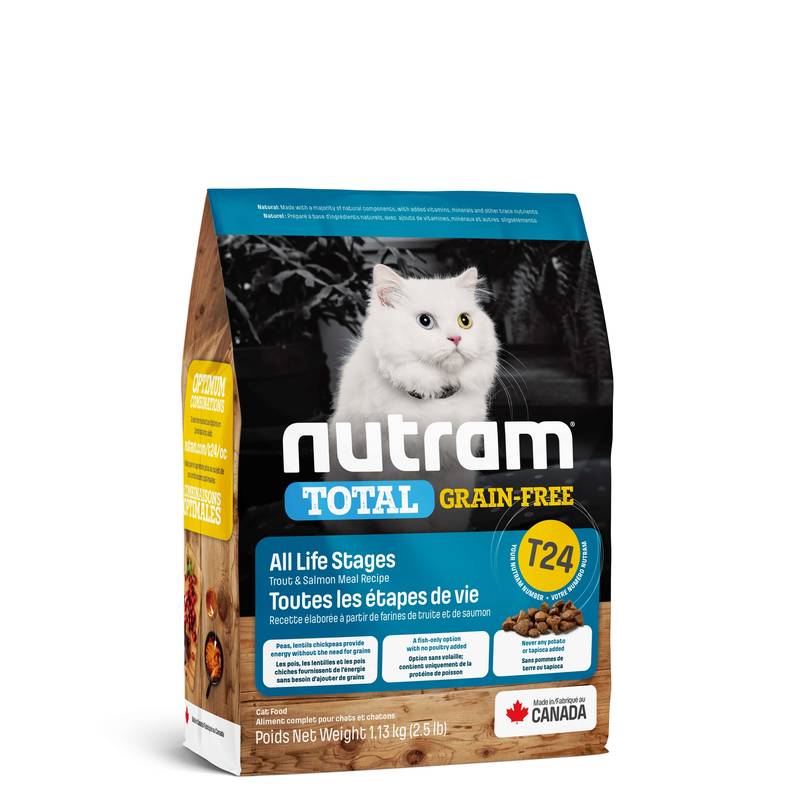 Nutram (Нутрам) T24 Total Grain-Free Salmon & Trout Cat - Сухой корм с лососем и форелью для котов (340 г) в E-ZOO