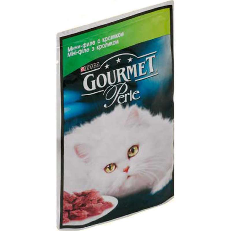 Gourmet (Гурмэ) Perle - Пауч с мини кусочками филе кролика в желе для кошек (85 г) в E-ZOO