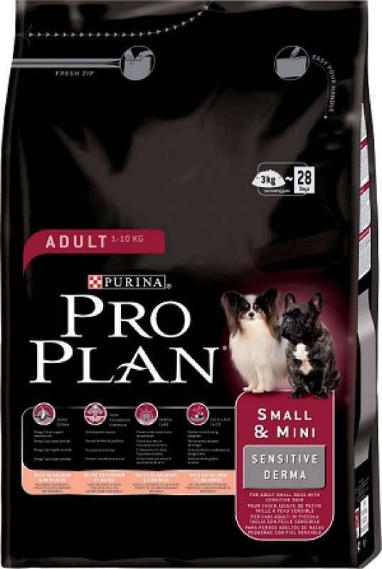 Pro Plan (Про План) Adult Small and Mini Sensitive Derma - Сухой корм для маленьких и мелких собак с чувствительной кожей (3 кг) в E-ZOO