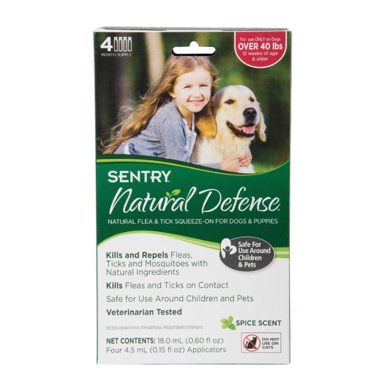Sentry Natural Defense (Сентрі Нейчерс Дефенс) Flea & Tick Squeeze-on for Dogs & Puppies - Протипаразитарні краплі на холку від бліх і кліщів для собак і цуценят (до 7 кг) в E-ZOO