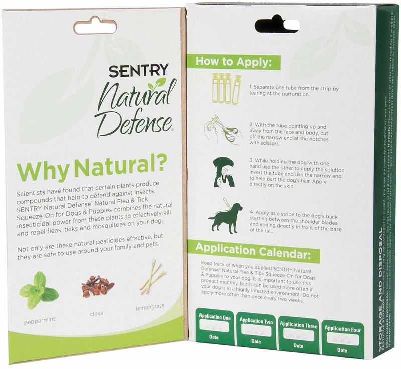 Sentry Natural Defense (Сентри Нейчерс Дефенс) Flea & Tick Squeeze-on for Dogs & Puppies - Противопаразитарные капли на холку от блох и клещей для собак и щенков (до 7 кг) в E-ZOO