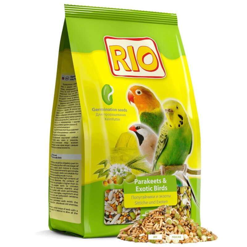 RIO (Рио) Parakeets & Exotic Birds - Корм для волнистых попугаев и экзотических птиц (рацион для проращивания) (500 г) в E-ZOO