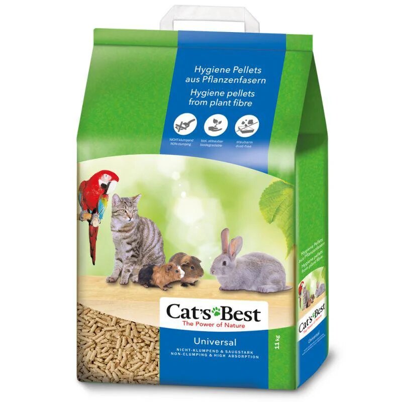 Cat's Best (Кетс Бест) Universal - Наполнитель универсальный для котов, грызунов и птиц (7 л / 4 кг) в E-ZOO