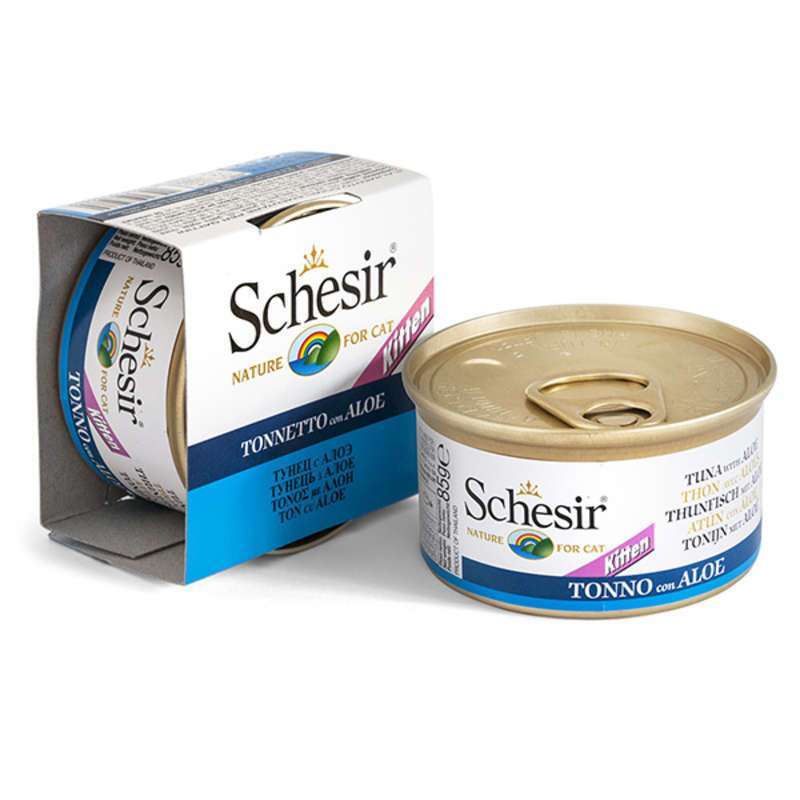 Schesir (Шезір) Tuna & Aloe Kitten - Консервований корм з м'ясом тунця і алое для кошенят (85 г) в E-ZOO