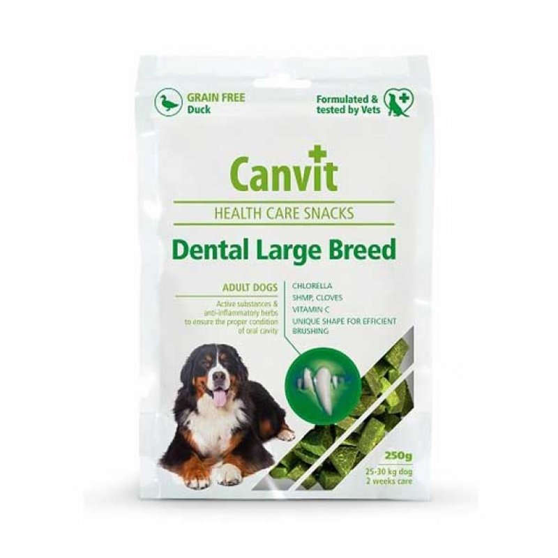 Canvit (Канвит) Dental Large Breed - Полувлажные лакомства для ухода за зубами взрослых и стареющих собак больших пород (250 г (80 шт.)) в E-ZOO