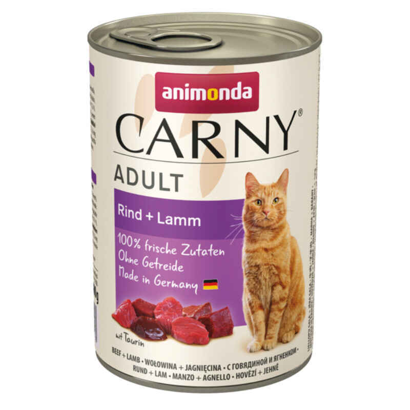 Animonda (Анімонда) Carny Adult - Консервований корм з яловичиною та ягням для дорослих котів (рубане м'ясо) (400 г) в E-ZOO
