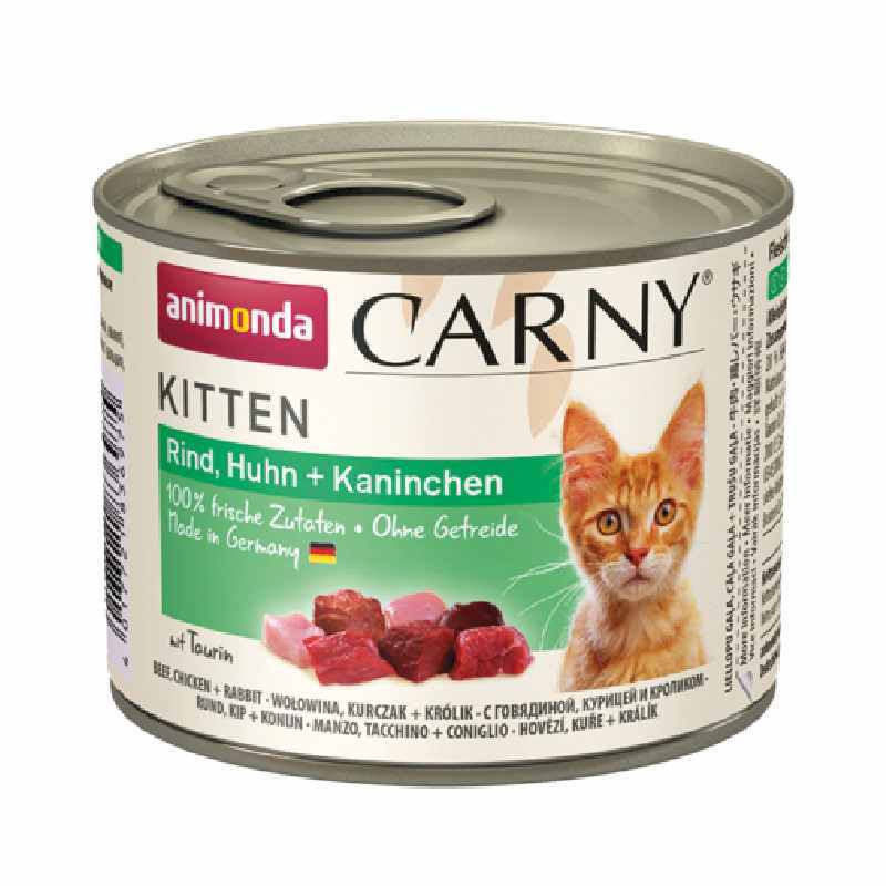 Animonda (Анимонда) Carny Kitten - Консервированный корм с говядиной, курицей и кроликом для котят (рубленное мясо) (200 г) в E-ZOO