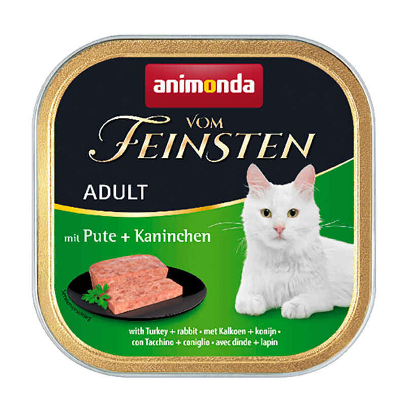 Animonda (Анимонда) Vom Feinsten Adult - Консервированный корм в виде паштета с индейкой и кроликом для взрослых кошек (100 г) в E-ZOO