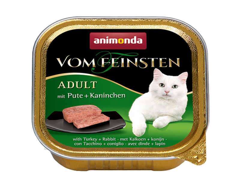 Animonda (Анимонда) Vom Feinsten Adult - Консервированный корм в виде паштета с индейкой и кроликом для взрослых кошек (100 г) в E-ZOO