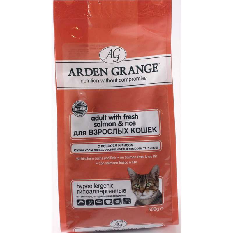 Arden Grange (Арден Грандж) Adult Cat Fresh Salmon & Rice - Сухой корм с лососем и рисом для взрослых (пожилых) кошек (500 г) в E-ZOO