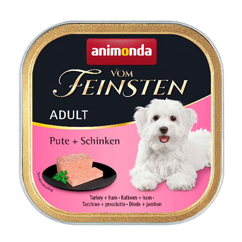 Animonda (Анімонда) Vom Feinsten Adult – Консервований корм у вигляді паштету з індичкою і шинкою для дорослих собак (150 г) в E-ZOO