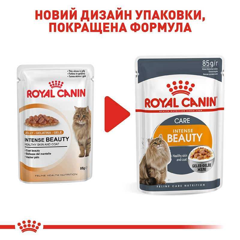 Royal Canin (Роял Канін) Intense Beauty - Консервований корм для котів для підтримки краси шерсті (шматочки в желе) (85 г) в E-ZOO