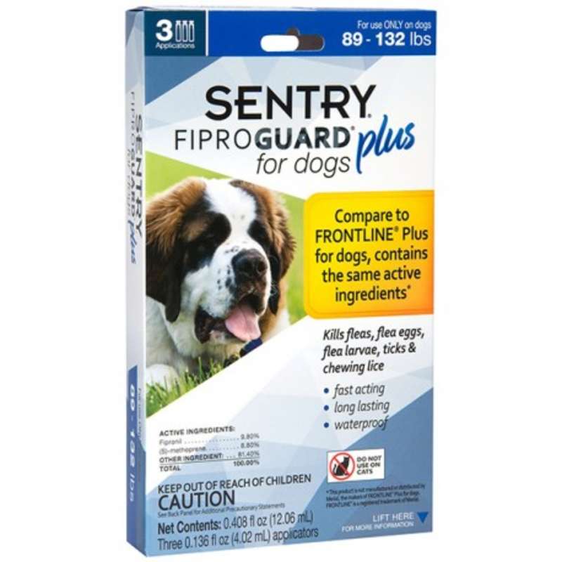 Sentry (Сентри) FiproGuard Plus - Противопаразитарные капли Фипрогард Плюс от блох и клещей для собак, 1 пипетка (40-60 кг) в E-ZOO