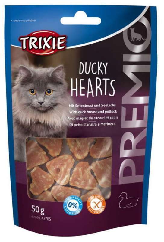 Trixie (Трикси) PREMIO Heartss - Лакомство с уткой и минтаем для кошек (50 г) в E-ZOO