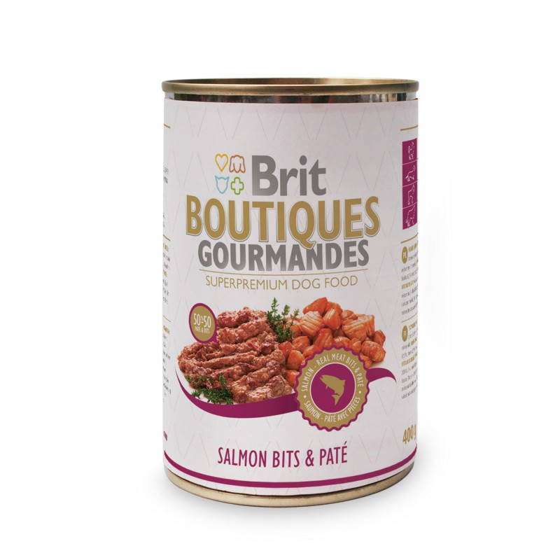 Brit (Бріт) Boutiques Gourmandes - Консервований корм шматочки лосося в паштеті для собак (400 г) в E-ZOO