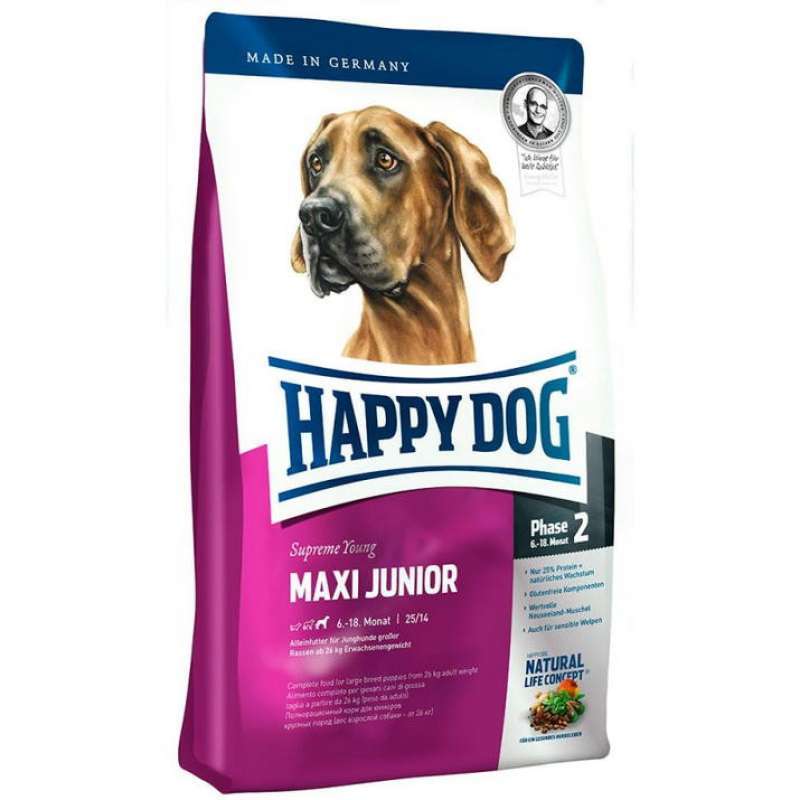 Happy Dog (Хеппи Дог) Supreme Maxi Junior - Сухой корм c птицей для молодых собак крупных пород (4 кг) в E-ZOO