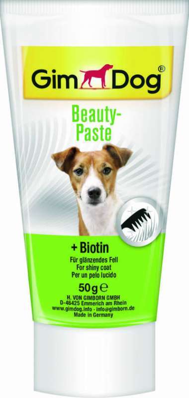 GimDog (ДжимДог) Beauty Paste + Biotin - Вітамінна паста для собак з біотином "Блискуча шерсть і здорова шкіра" (50 г) в E-ZOO