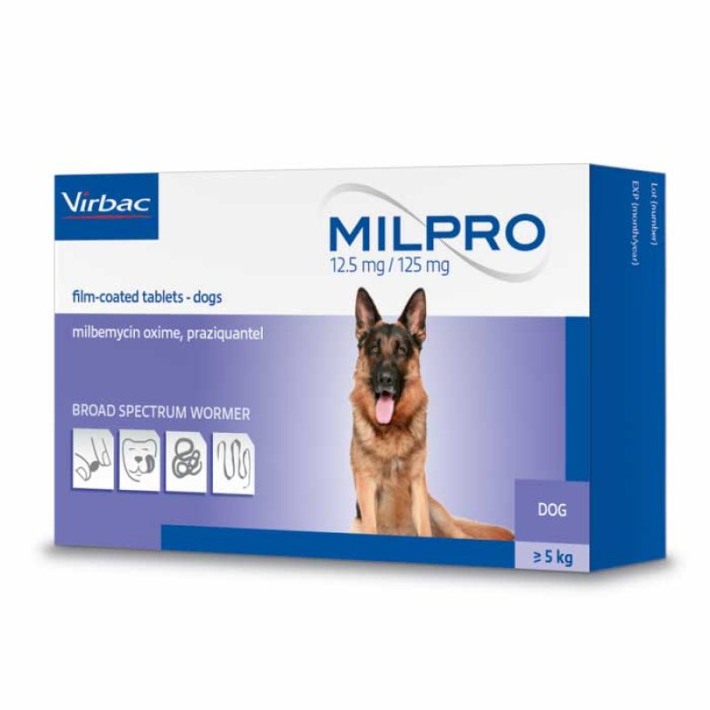 Virbac (Вирбак) Milpro - Таблетки Мильпро - противопаразитарный препарат для собак и щенков, эффективный антигельминтик (4 шт./уп. (5-25 кг)) в E-ZOO