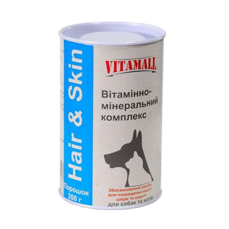 VitamAll (Вітамол) Hair & Skin - Вітаміни для собак і котів (200 г) в E-ZOO