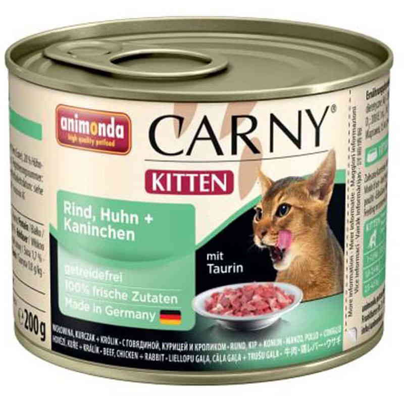 Animonda (Анимонда) Carny Kitten - Консервированный корм с говядиной, курицей и кроликом для котят (рубленное мясо) (200 г) в E-ZOO