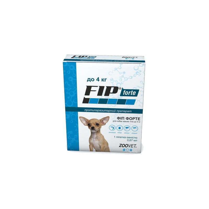 Zoovet (Зоовет) Fip Forte - Капли от блох и клещей для собак различных пород (менш 4 кг) в E-ZOO