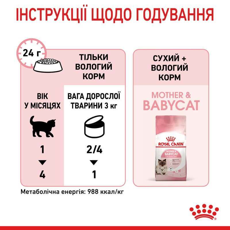 Royal Canin (Роял Канін) Mother & Babycat Mousse - Консервований корм для кошенят з моменту відлучення до 4 місяців (мус) (195 г) в E-ZOO
