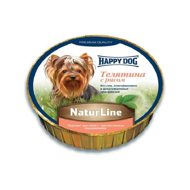 Happy Dog (Хеппи Дог) Schale NaturLine KalbReis - Консервированный корм в виде паштета для собак с телятиной и рисом (85 г) в E-ZOO