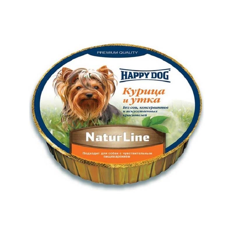 Happy Dog (Хеппи Дог) Schale NaturLine HuhnEnte - Консервированный корм в виде паштета для собак с курицей и уткой (85 г) в E-ZOO