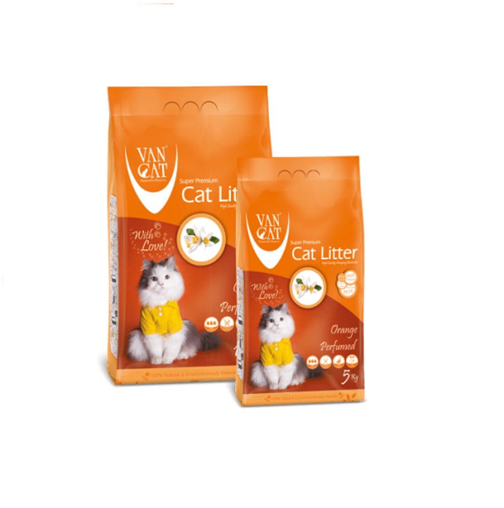 VanCat (ВанКэт) Cat Litter Orange - Бентонитовый наполнитель для кошачьего туалета с ароматом апельсина (5 кг) в E-ZOO