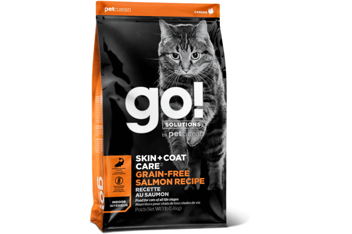 GO! (Гоу!) SOLUTIONS Skin+Coat Care Grain Free Salmon Recipe - Сухой  беззерновой корм с лососем для котят и кошек - Купить онлайн, цена и отзывы  на E-ZOO