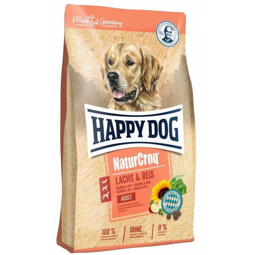 Happy Dog (Хеппи Дог) NaturCroq Lachs&Reis - Сухой корм с лососем и рисом для взрослых собак (12 кг) в E-ZOO