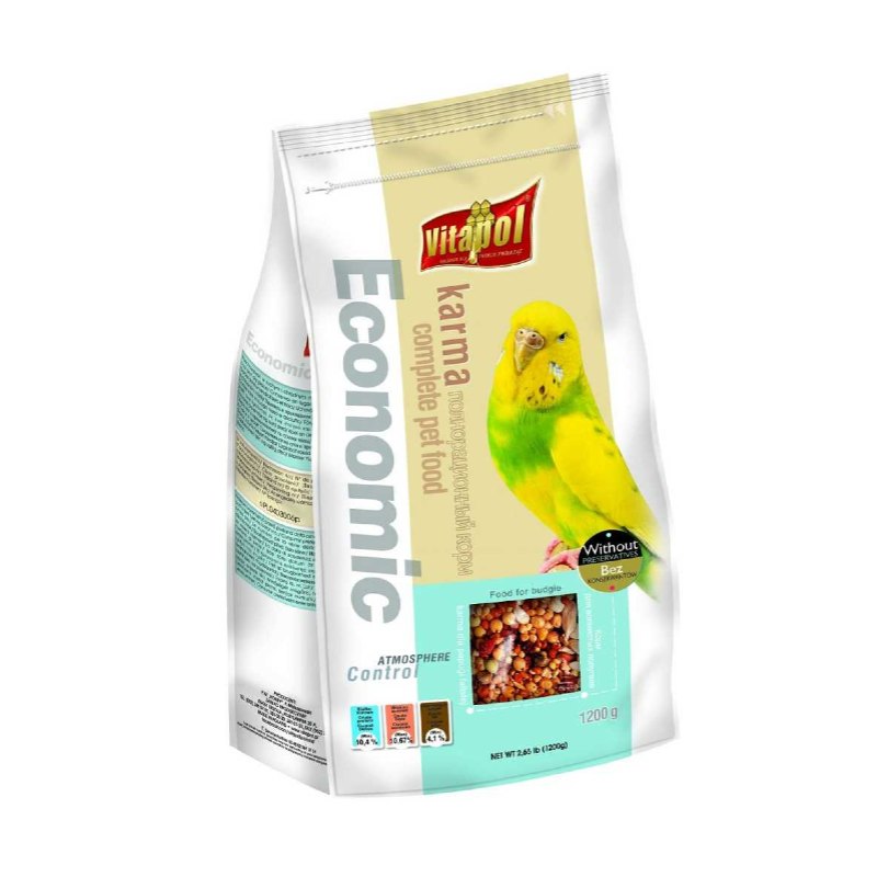 Vitapol (Вітапол) Economic Food For Budgie Bird - Повнораціонний корм для хвилястих папуг (1,2 кг) в E-ZOO