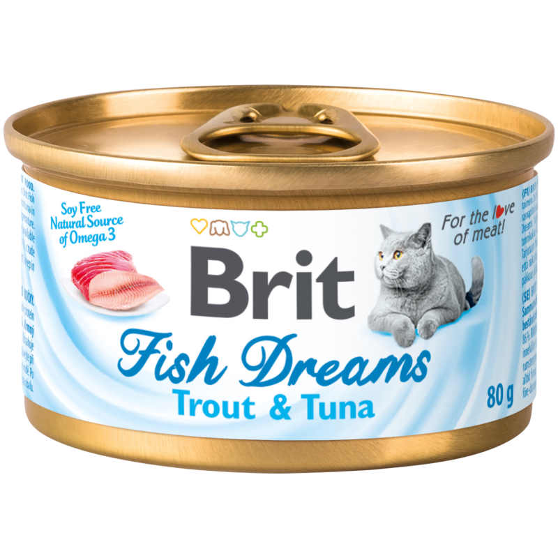 Brit (Брит) Fish Dreams Trout & Tuna - Консервы с форелью и тунцом для кошек (80 г) в E-ZOO