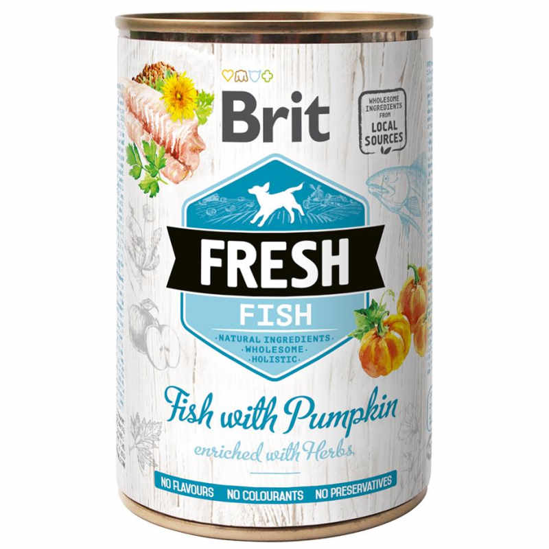 Brit (Брит) Fresh Fish & Pumpkin - Консервы с рыбой и тыквой для собак (400 г) в E-ZOO