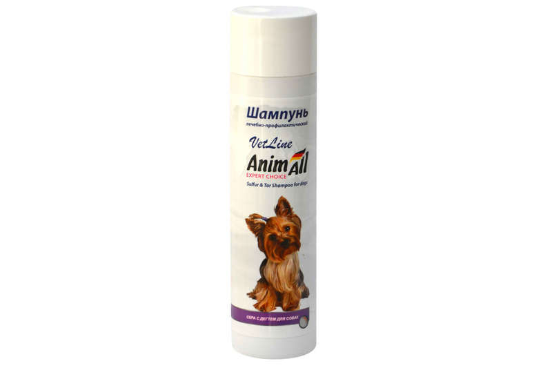 AnimAll VetLine (ЕнімАлл ВетЛайн) Шампунь для собак при дерматологічних проблемах із сіркою та дьогтем (250 мл) в E-ZOO