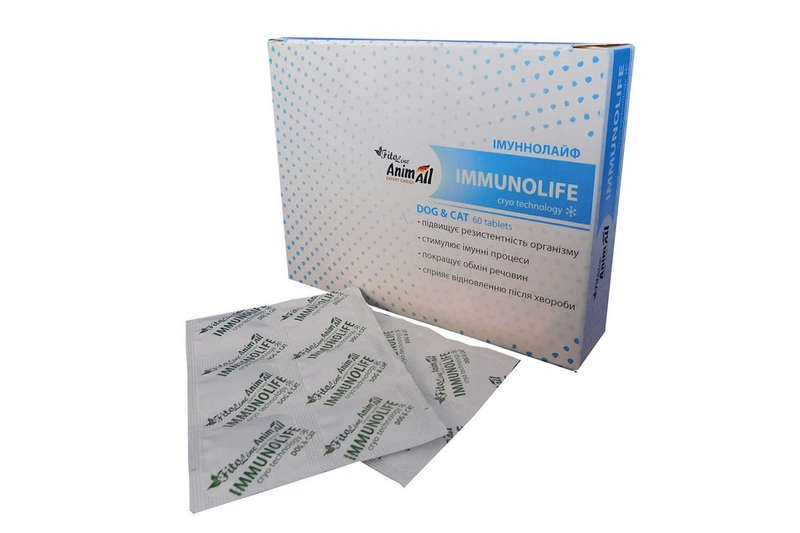 AnimAll VetLine (ЭнимАлл ВетЛайн) FitoLine Immunolife - Таблетки Иммунолайф для профилактики иммунных нарушений у котов и собак (60 шт./уп.) в E-ZOO