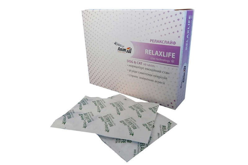 AnimAll VetLine (ЕнімАлл ВетЛайн) FitoLine Relaxlife - Таблетки Релакслайф від лікування нервових розладів у собак і котів (60 шт./уп.) в E-ZOO