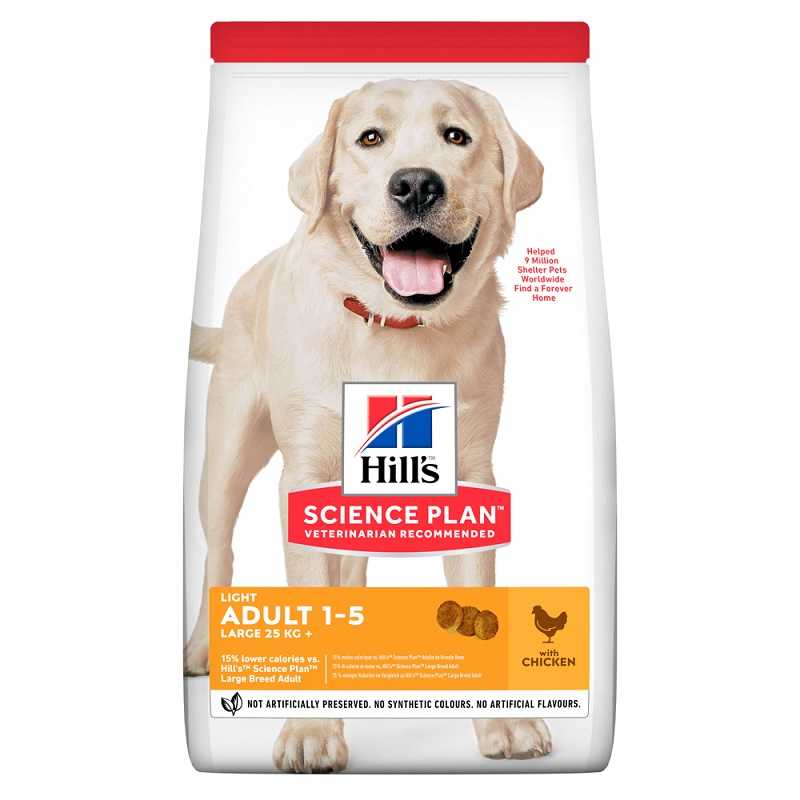 Hill's (Хиллс) Science Plan Adult Light Large Breed - Сухой корм с курицей для взрослых собак крупных пород от 1 года до 5 лет (14 кг) в E-ZOO