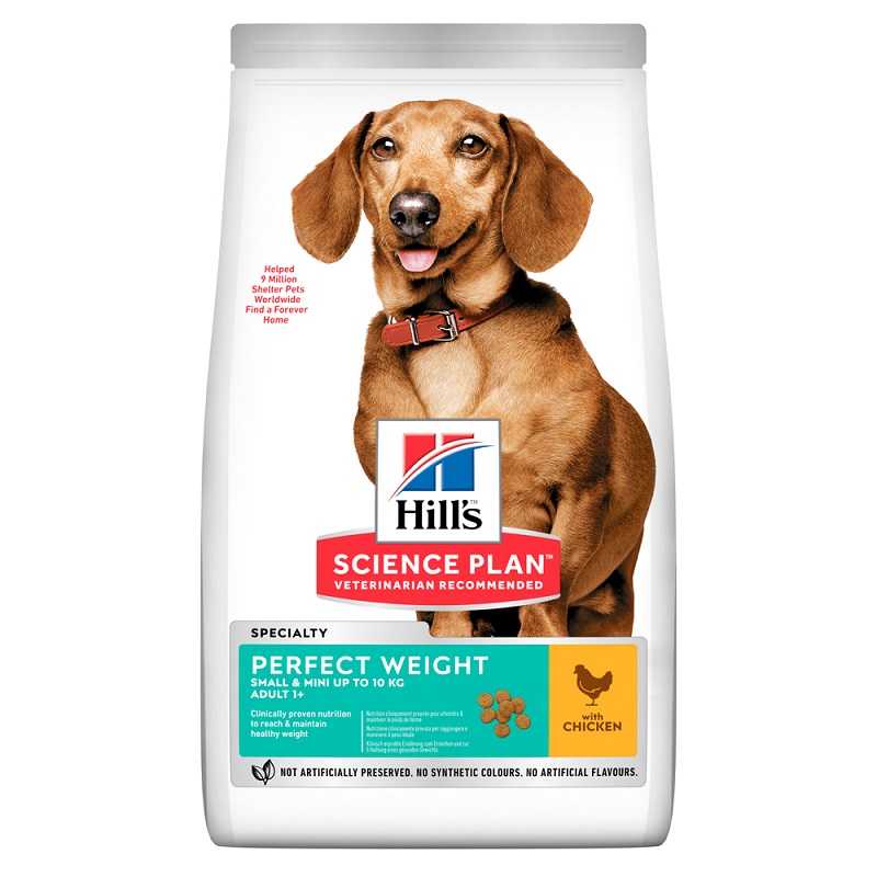 Hill's (Хиллс) Science Plan Adult Light Perfect Weight Small & Mini - Сухой корм с курицей для взрослых собак мелких и мини пород от 1 года (1,5 кг) в E-ZOO