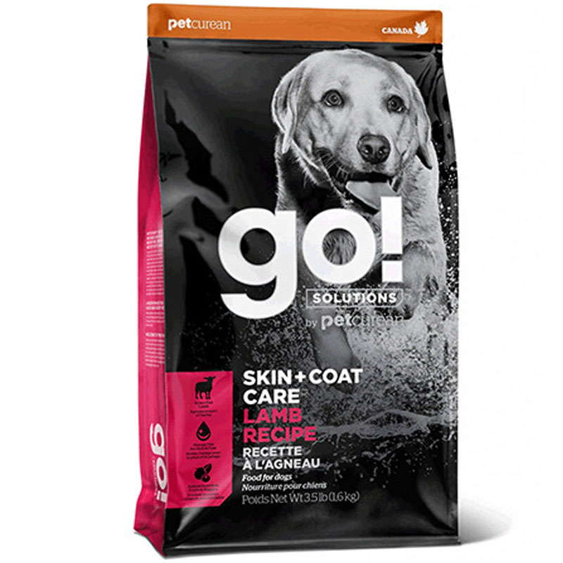 GO! (Гоу!) SOLUTIONS Skin + Coat Care Lamb Meal Recipe (22/14) - Сухой корм с ягненком для щенков и взрослых собак (11,34 кг) в E-ZOO