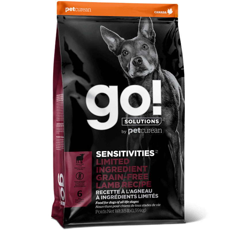 GO! (Гоу!) SOLUTIONS Sensitivities Limited Ingredient, Grain Free + SHINE Lamb Recipe, (24/12) - Беззерновий корм з ягням для собак і цуценят з чутливим травленням (1,59 кг) в E-ZOO