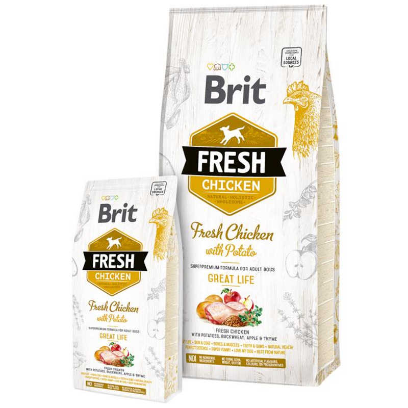 Brit (Брит) Fresh Chicken With Potato Adult - Сухой корм с курицей и картофелем для взрослых собак (2,5 кг) в E-ZOO