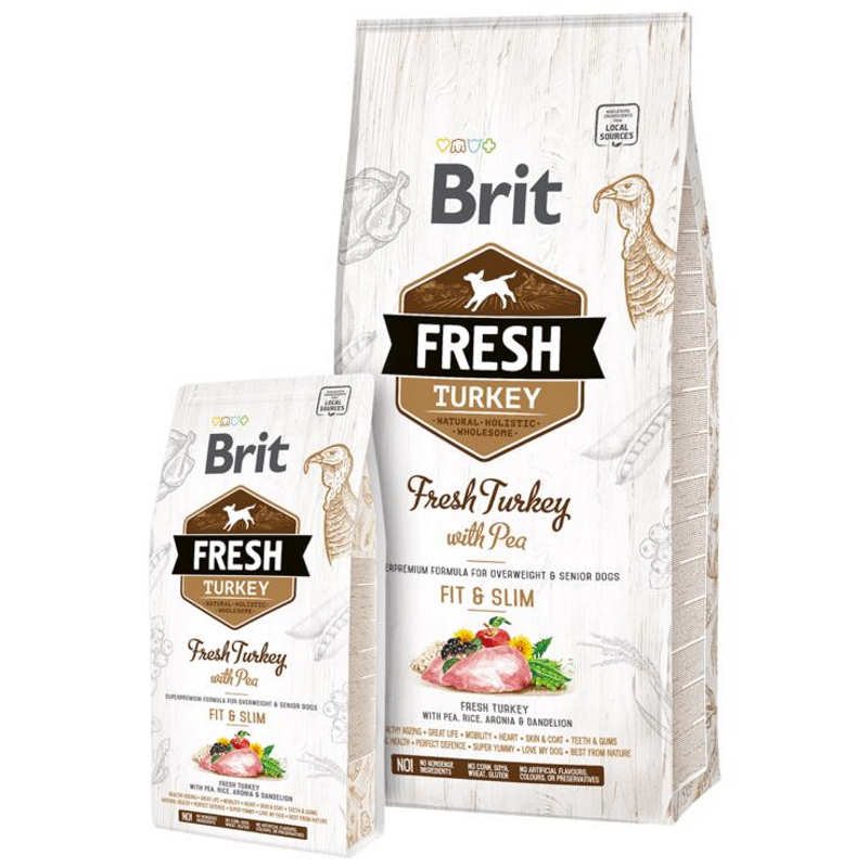 Brit (Брит) Fresh Turkey With Pea Light Fit Slim Adult - Сухой корм с индейкой и горошком для взрослых собак (12 кг) в E-ZOO