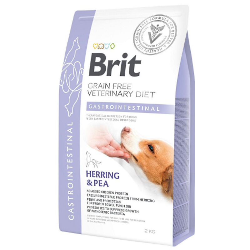 Brit GF Veterinary Diet (Бріт Ветерінарі Дієт) Dog Gastrointestinal - Беззернова дієта при порушеннях травлення з оселедцем, лососем, горохом для собак (2 кг) в E-ZOO